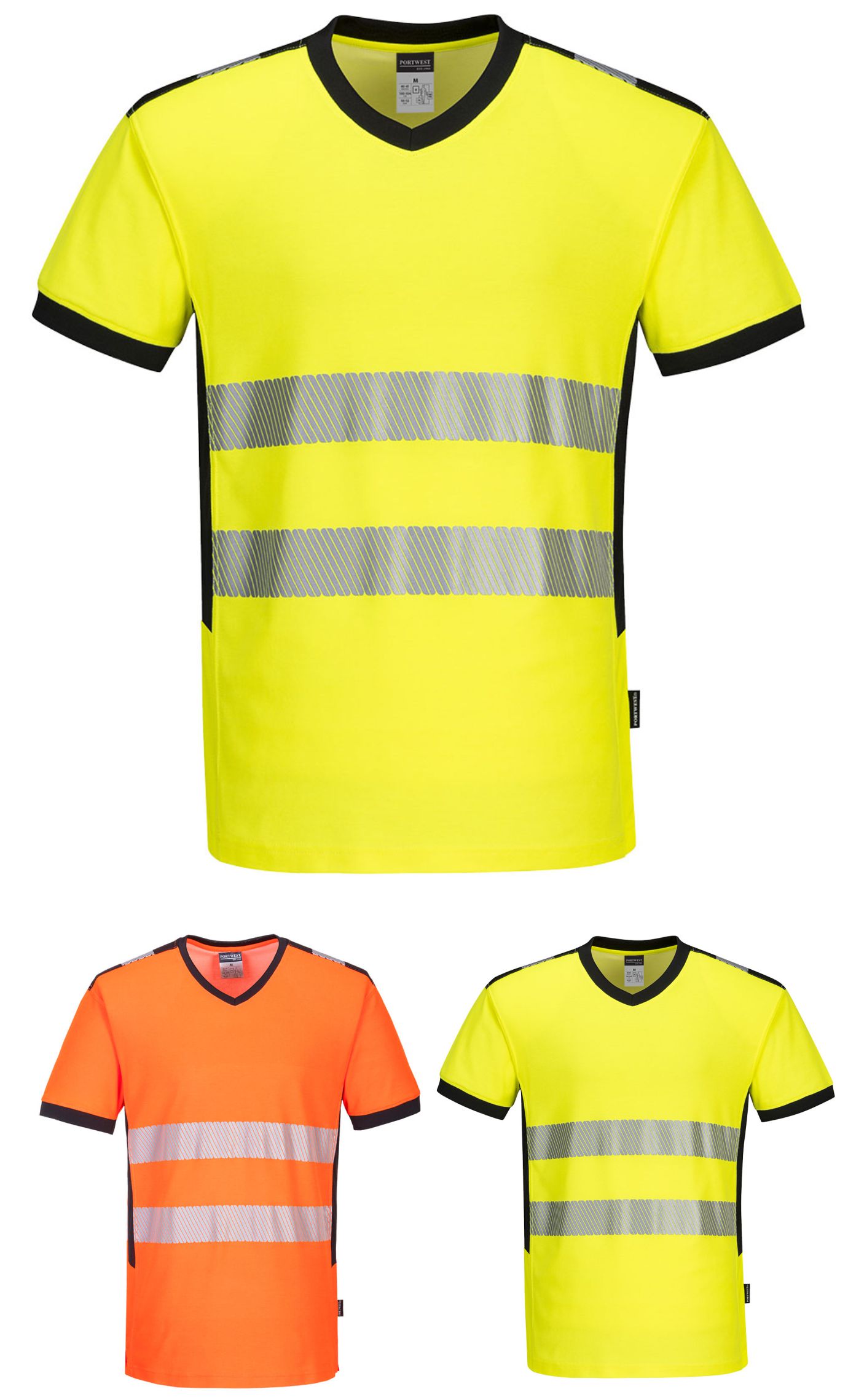 Portwest PW310 - PW3 Hi-Vis V-Neck T-Shirt  Portwest PW310 - PW3 Hi-Vis V-Neck T-Shirt